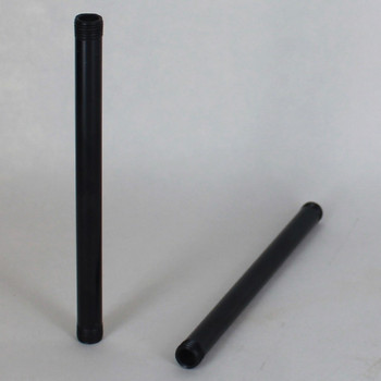 12in Long X 1/8ips (3/8in OD) Male Threaded Black Powder Coated Steel Pipe