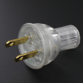 Clear - Round, Non Polarized, Non-Grounding, Thermoplastic Lamp Plug