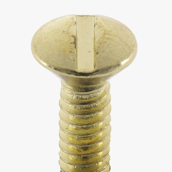 6/32 Thread - 1/2in Long - Slotted Head Switch Plate Screw - Brass Plated Finish