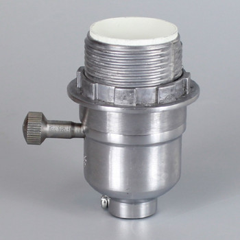 Unfinished Aluminum Threaded Skirt Single Turn On-Off Lamp Socket with 1/8ips Threaded Cap