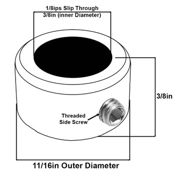 3/8in. Modern Slip Ring with Side Screw- Slips 1/8ips Pipe - Polished Copper Finish