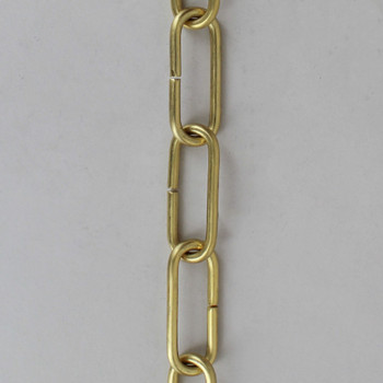 5/32in Thick Oval Lamp Chain - Unfinished Brass