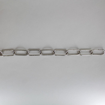 1/8in Thick Oval Lamp Chain - Nickel Plated Finish