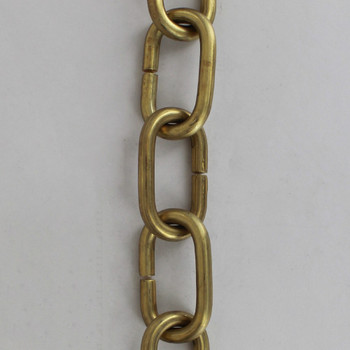 9/32in Thick Oval Lamp Chain - Unfinished Brass
