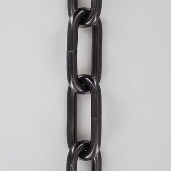 1 Gauge (5/16in.) Thick Steel Oval Lamp Chain - Black Powdercoat Finish