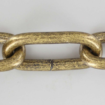 1 Gauge (5/16in.) Thick Steel Chain - Antique Brass Finish