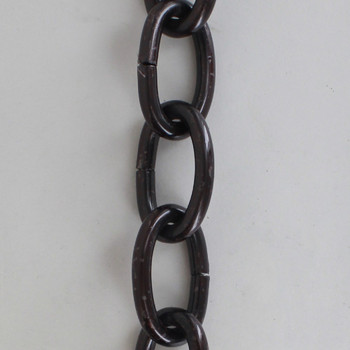 3 Gauge (1/4in.) Thick Steel Oval Lamp Chain - Bronze Plated Finish