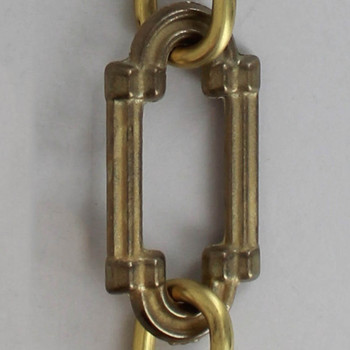 1/8in. Thick Cast Brass Art Deco Style Lamp Chain - Unfinished Brass