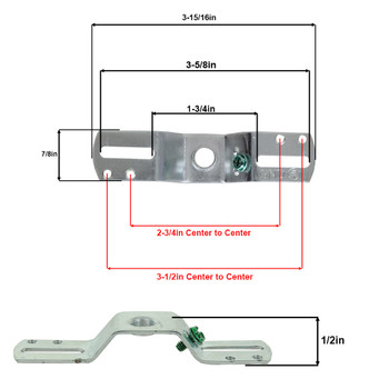 1/8ips Threaded Zinc Plated Bracket Mounting Cross Bar