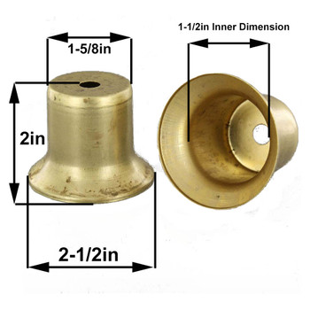 2-1/2in. Spun Brass Cup - Unfinished Brass