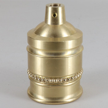 Cast Brass Beaded Lamp Socket Cup 1/8ips Theaded Hole and 8/32 Threaded Set Screw