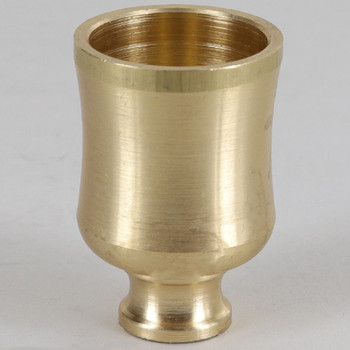 1/8ips - 1in Diameter Turned Brass Plain Bell Cup - Unfinished Brass