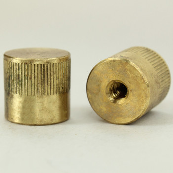 8/32 UNC - 1/2in X 1/2in Knurled Cylinder - Unfinished Brass