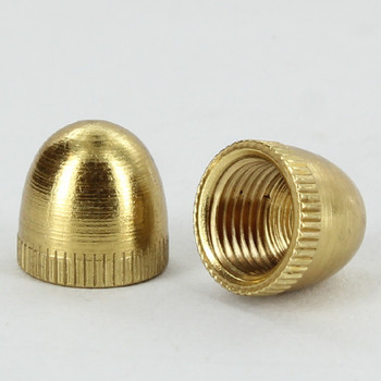 1/8ips -  1/2in x 1/2in Knurled Acorn Cap - Unfinished Brass