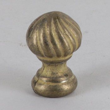 1/8ips Female Threaded Swirled Ball Brass Finial - Unfinished Brass