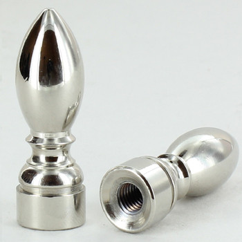 1/4-27 UNS - 1-9/16in. Tall Bullet Finial - Polished Nickel