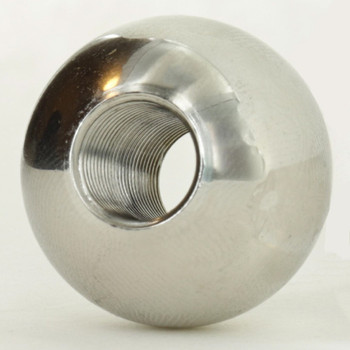 1in. Diameter - 1/8ips Threaded Tapped Through Brass Ball - Polished Nickel Finish