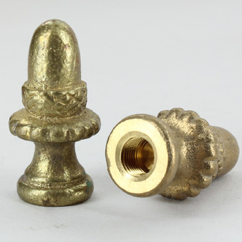 1/8ips - 1-1/8in x 1-3/4in Acorn Finial - Unfinished Brass
