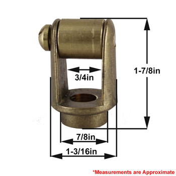 1/4ips - Female Threaded - Brass Pulley/Quick Loop - Unfinished Brass