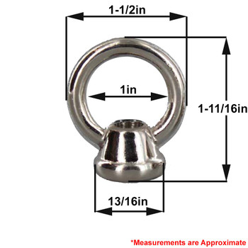 1/4ips - Female Threaded - Brass Colonial Loop with Wire Way - Nickel Plated Finish