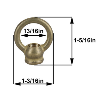 1/8ips Female Threaded 1-5/16in. Tall Solid Brass Loop