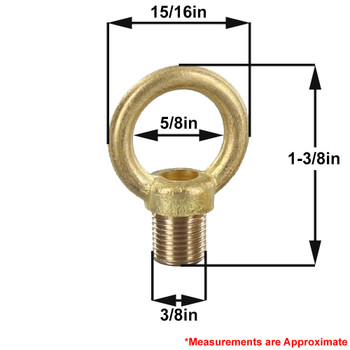 1/8ips. - Male Threaded - Brass Loop with Wire Way - Unfinished Brass