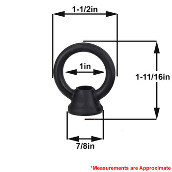 1/8ips - Female Threaded - Brass Colonial Loop with Wire Way - Black Powdercoat Finish