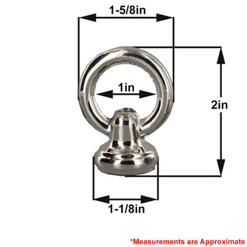 1/4ips - Female Threaded - Brass Heavy Duty Loop with Wire Way - Nickel Plated Finish