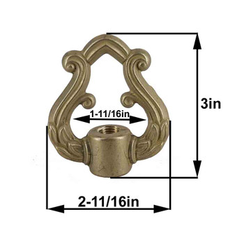 1/4ips Threaded Decorative Brass Loop with Wire Exit Wireway