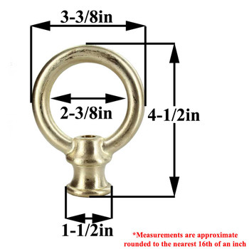 1/2ips. - Female Threaded - Brass Loop with Wire Way -  Unfinished Brass