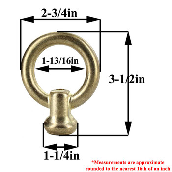 1/2IPS - Female Threaded - SOLID BRASS LOOP WITH WIREWAY - Unfinished Brass