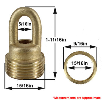 1/4ips - Female Threaded - Screw Collar Loop with Ring and Wire Way - Antique Brass Finish