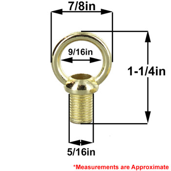 1/8IPS - Male Threaded - Zinc Die-Cast Loop with Wire Way - Brass Plated