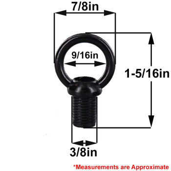 1/8IPS - Male Threaded - Zinc Die-Cast Loop with Wire Way - Black Powdercoat Finish