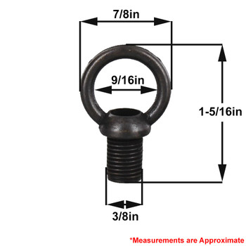 1/8ips - Male Threaded - Zinc Die-Cast Loop with Wire Way - Antique Brass Finish