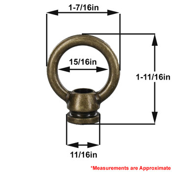 1/8ips - 1-7/16in X 1-11/16in Zinc Die-Cast Loop with Wire Way - Antique Brass