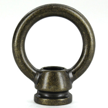1/8ips - 1-7/16in X 1-11/16in Zinc Die-Cast Loop with Wire Way - Antique Brass