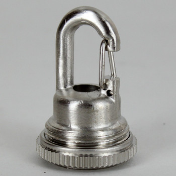 1/4ips - Female Threaded - Snap Hook Quick Collar Loop - Satin Nickel Finish 1/4ips - Female Threaded - Snap Hook Quick Collar Loop - Satin Nickel Finish