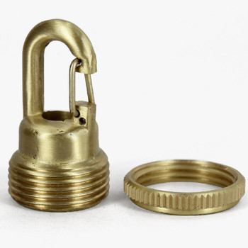 1/4ips - Female Threaded - Snap Hook Quick Collar Loop - Polished Brass Finish