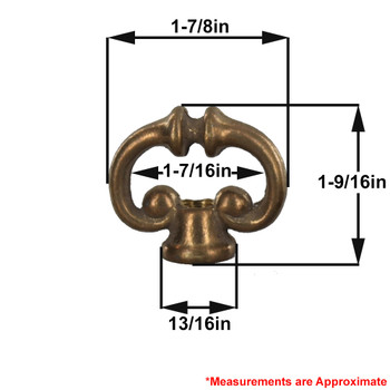 1/8ips. - Female Threaded - Cast Brass Hang Straight Notched Loop with Wire Way - Unfinished Brass