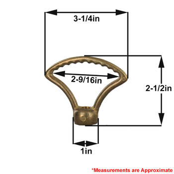 1/8ips. - Female Threaded - Brass Notched Hang Straight Loop with Wire Way - Unfinished Brass