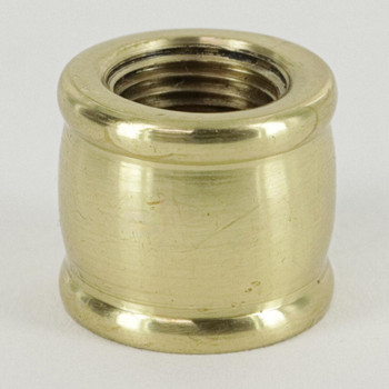 9/16in W X 9/16in H - 1/8ips. X 1/4ips. Female Threaded Polished Brass Finish Barrel Coupling