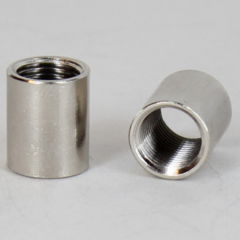 1/2in W X 9/16in H - 1/8IPS. X 1/8IPS. Female Threaded Nickel Plated Finish Straight Coupling