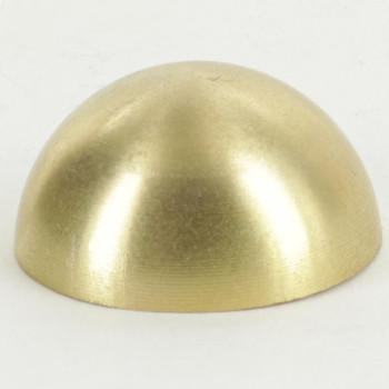 1/8ips Female Threaded Tapped Blind Hole. - 1in. Diameter Solid Brass Half Ball - Unfinished Brass