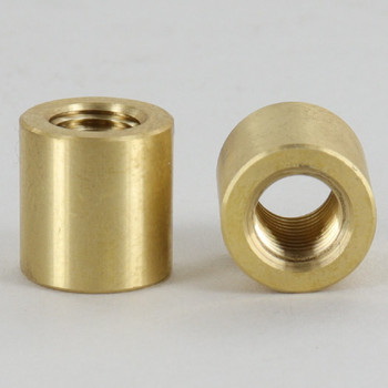 5/16-27 UNS Threaded Through Brass Coupling - 1/2in Diameter