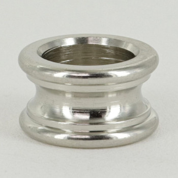 1/8ips (7/16in) Female Slip Through Center Hole - 5/8in X 3/8in Brass Turned Neck - Nickel Plated