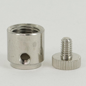 1/4-27 Slip Through  X 1/8ips. Thread Nickel Plated Finish Coupling with Screw