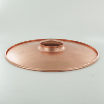 8in. Unfinished Copper Flat Shade with Rolled Edge and 2-1/4in. Neck