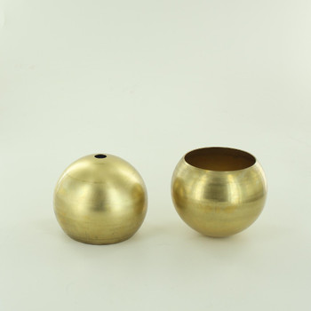 80mm. Unfinished Brass Open Ball Shade with 1/8ips Hole and 2-1/4in. Opening