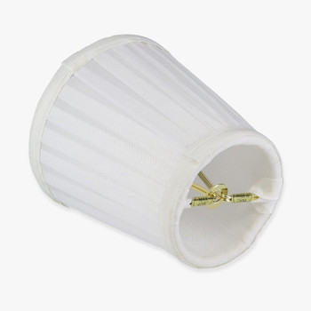 3-1/2in. Off White Pleated Candelabra Bulb Clip On Lamp Shade